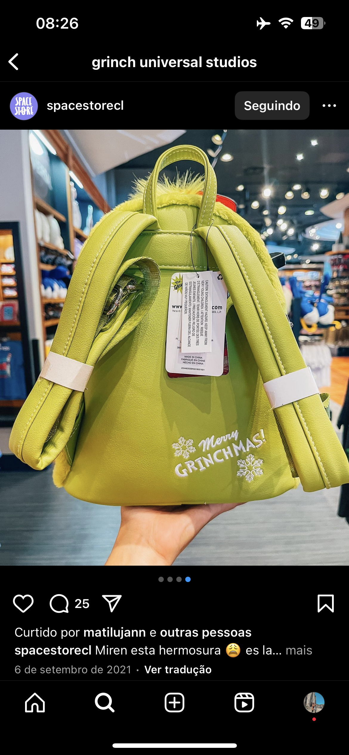 Bolsa Lounge Fly Grinch Universal Studios