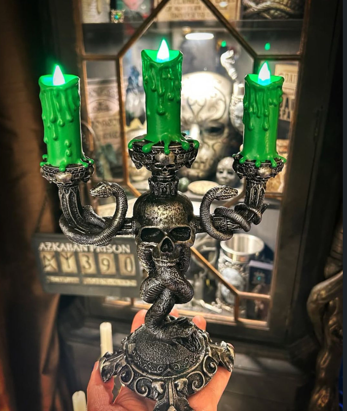 Luminária candelabro sonserina Harry Potter