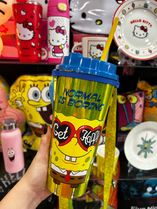 Copo Bob Sponja canudo