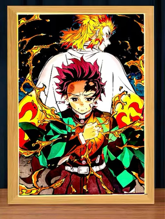 Quadro luminária demon slayer