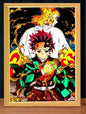 Quadro luminária demon slayer