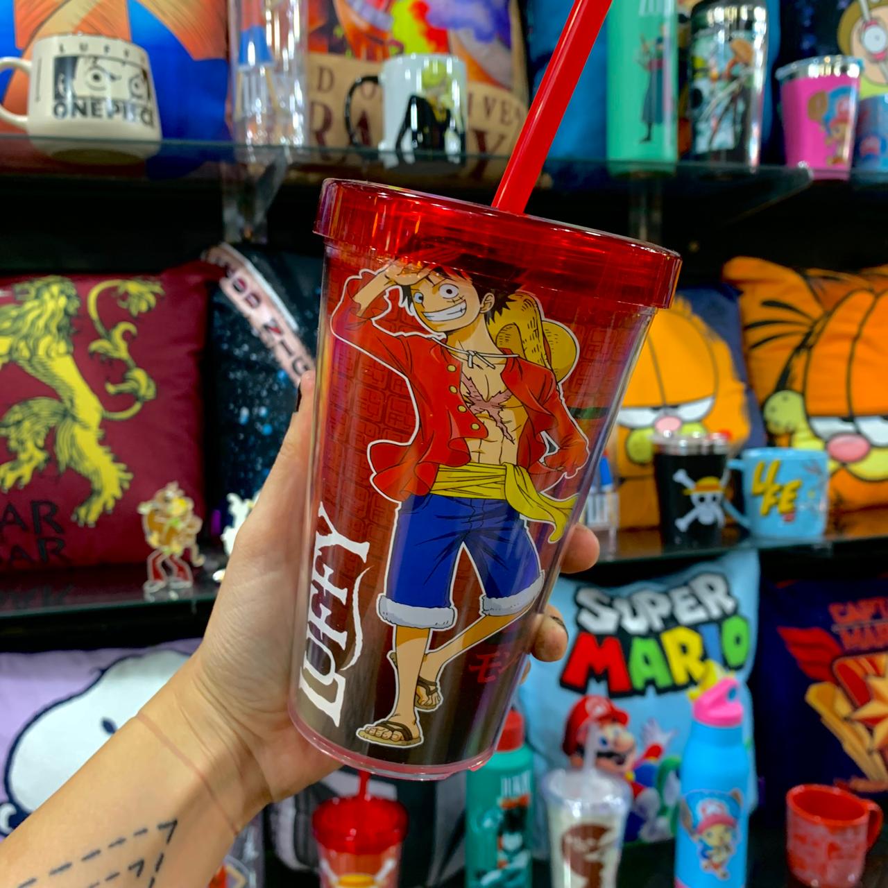 Copo One Piece canudo